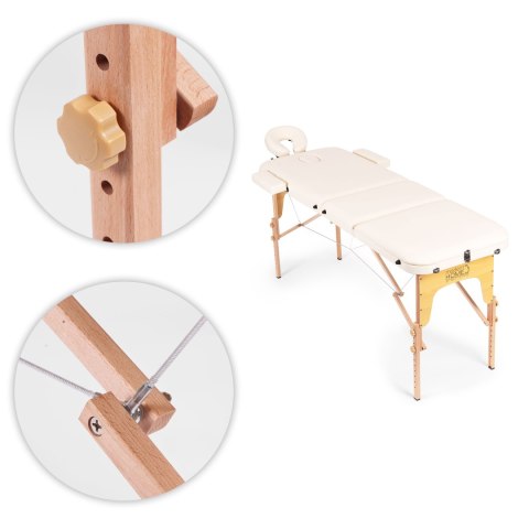 Drewniany stół do masażu i rehabilitacji 3-segmentowy składany w walizkę + torba ModernHome Drewniany stół do masażu i rehabilitacji 3-segmentowy składany w walizkę + torba ModernHome