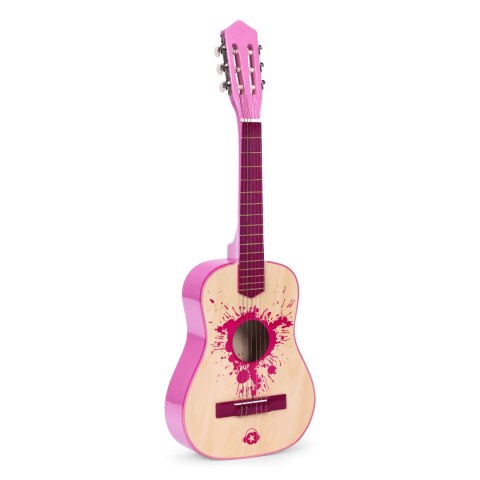 Gitara dla dzieci różowa duża - 30 drewniana 6 strun metalowe i nylonowe ECOTOYS Gitara dla dzieci różowa duża - 30 drewniana 6 strun metalowe i nylonowe ECOTOYS