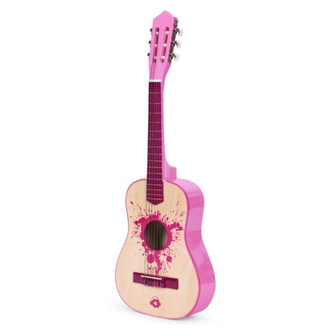 Gitara dla dzieci różowa duża - 30 drewniana 6 strun metalowe i nylonowe ECOTOYS Gitara dla dzieci różowa duża - 30 drewniana 6 strun metalowe i nylonowe ECOTOYS