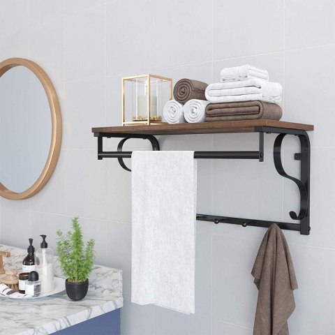Półka z wieszakami na ubrania drewniana LOFT Półka z wieszakami na ubrania drewniana LOFT