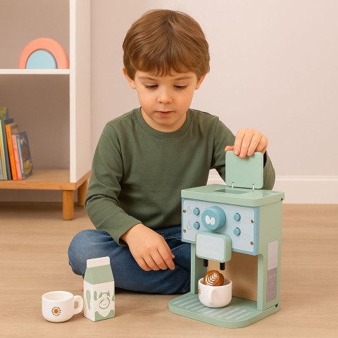 Drewniany ekspres do kawy dla dzieci zestaw baristy 8 elementów ECOTOYS Drewniany ekspres do kawy dla dzieci zestaw baristy 8 elementów ECOTOYS