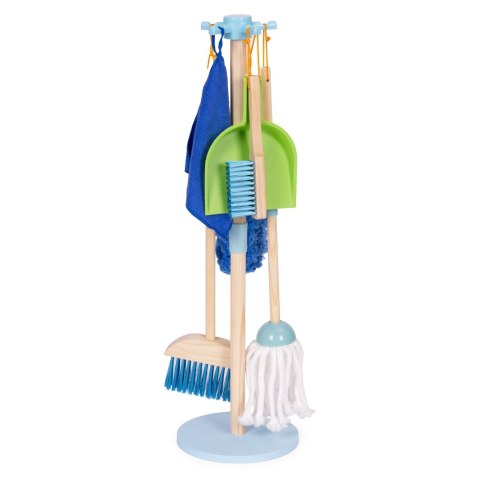 Drewniany zestaw do sprzątania dla dzieci mop zmiotka z szufelką 7 elementów ECOTOYS Drewniany zestaw do sprzątania dla dzieci mop zmiotka z szufelką 7 elementów ECOTOYS