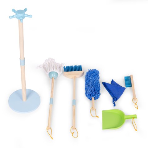 Drewniany zestaw do sprzątania dla dzieci mop zmiotka z szufelką 7 elementów ECOTOYS Drewniany zestaw do sprzątania dla dzieci mop zmiotka z szufelką 7 elementów ECOTOYS
