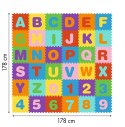 Duża mata piankowa EVA dla dzieci litery cyfry 178x178 cm 36 elementów ECOTOYS