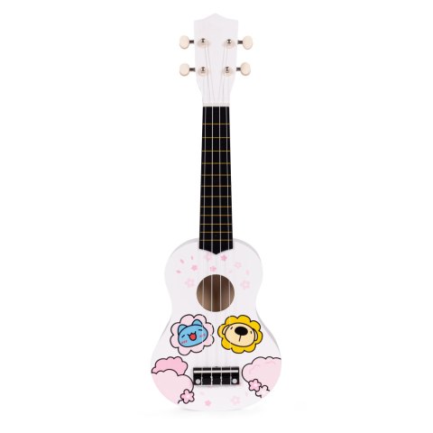 Gitara ukulele dla dzieci drewniana 4 struny nylonowe kostka do gry ECOTOYS Gitara ukulele dla dzieci drewniana 4 struny nylonowe kostka do gry ECOTOYS
