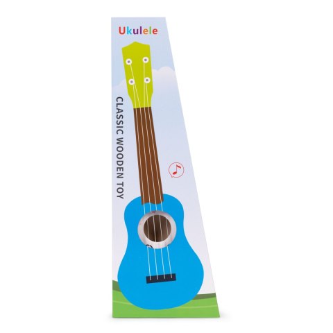 Gitara ukulele dla dzieci drewniana 4 struny nylonowe kostka do gry ECOTOYS Gitara ukulele dla dzieci drewniana 4 struny nylonowe kostka do gry ECOTOYS