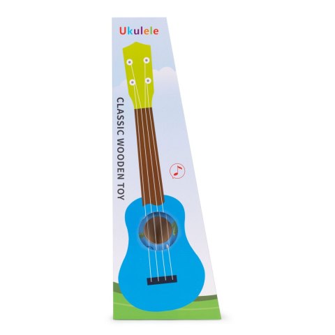 Gitara ukulele dla dzieci drewniana 4 struny nylonowe kostka do gry ECOTOYS Gitara ukulele dla dzieci drewniana 4 struny nylonowe kostka do gry ECOTOYS