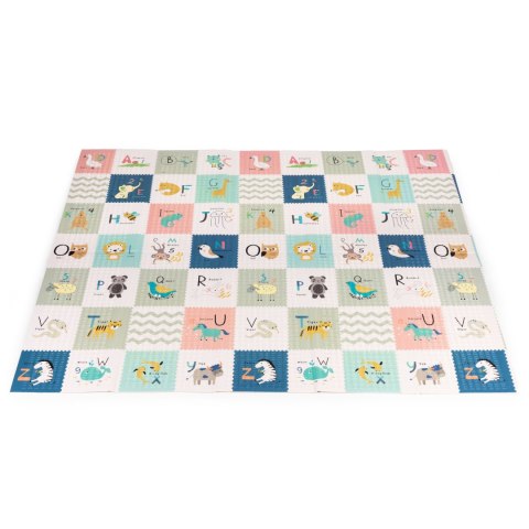 Mata piankowa dla dzieci 200x180 cm edukacyjna dwustronna składana miarka wzrostu alfabet ECOTOYS Mata piankowa dla dzieci 200x180 cm edukacyjna dwustronna składana miarka wzrostu alfabet ECOTOYS