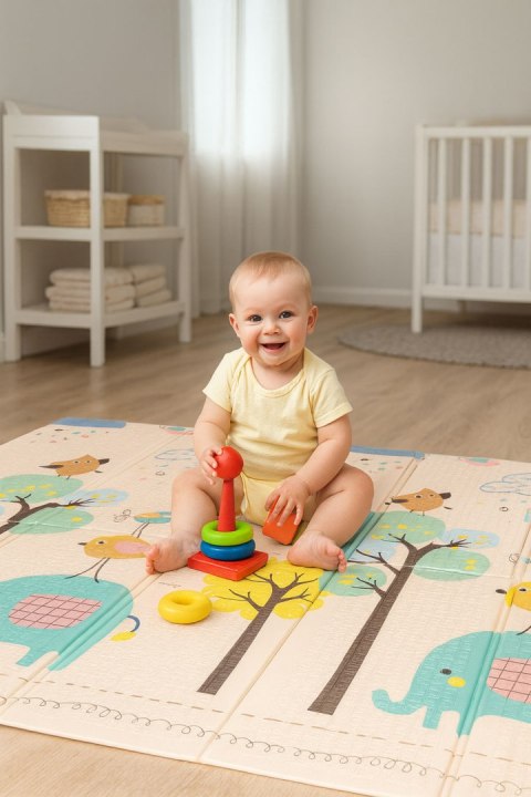 Mata piankowa dla dzieci 200x180 cm edukacyjna dwustronna składana miarka wzrostu alfabet ECOTOYS Mata piankowa dla dzieci 200x180 cm edukacyjna dwustronna składana miarka wzrostu alfabet ECOTOYS