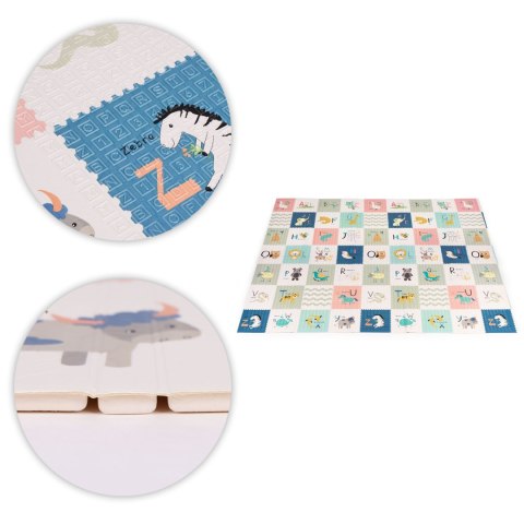 Mata piankowa dla dzieci 200x180 cm edukacyjna dwustronna składana miarka wzrostu alfabet ECOTOYS Mata piankowa dla dzieci 200x180 cm edukacyjna dwustronna składana miarka wzrostu alfabet ECOTOYS