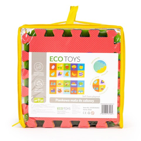 Mata piankowa edukacyjna EVA puzzle 20 elementów 148x119 cm ECOTOYS Mata piankowa edukacyjna EVA puzzle 20 elementów 148x119 cm ECOTOYS