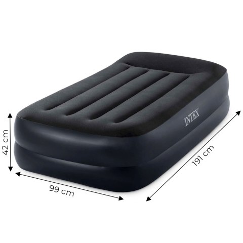 Materac dmuchany jednoosobowy 191x99x42 cm z wbudowaną pompką elektryczną łóżko INTEX 64122 Materac dmuchany jednoosobowy 191x99x42 cm z wbudowaną pompką elektryczną łóżko INTEX 64122