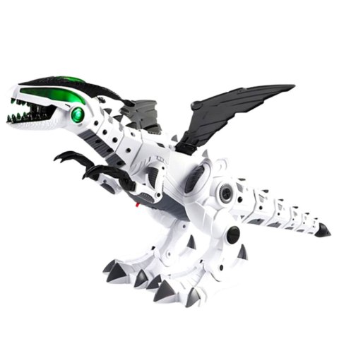 Robot Dinozaur Na Baterie Ruchome Skrzydła Światła Dźwięk Biały Robot Dinozaur Na Baterie Ruchome Skrzydła Światła Dźwięk Biały