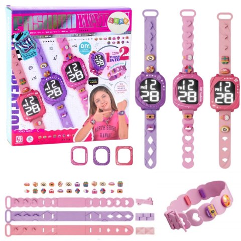 Zegarek DIY Dla Dzieci Wymienne Opaski Regulowane Koraliki Ozdobne Zegarek DIY Dla Dzieci Wymienne Opaski Regulowane Koraliki Ozdobne
