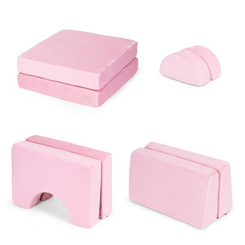 Fotel modułowy dla dzieci DIY 8 miękkich poduch składany - rożowy ECOTOYS Fotel modułowy dla dzieci DIY 8 miękkich poduch składany - rożowy ECOTOYS