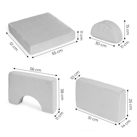 Fotel modułowy dla dzieci DIY 8 miękkich poduch składany - szary ECOTOYS Fotel modułowy dla dzieci DIY 8 miękkich poduch składany - szary ECOTOYS