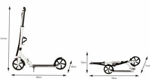 Hulajnoga miejska dla dzieci i młodzieży składana regulacja wysokości 91-101 cm koła 200 mm uchwyt na bidon Hulajnoga miejska dla dzieci i młodzieży składana regulacja wysokości 91-101 cm koła 200 mm uchwyt na bidon