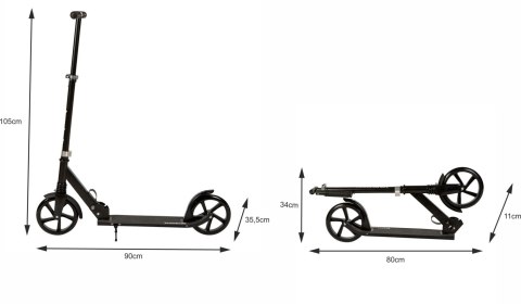Hulajnoga miejska dla dzieci i młodzieży składana regulacja wysokości 95-105 cm koła 200 mm Hulajnoga miejska dla dzieci i młodzieży składana regulacja wysokości 95-105 cm koła 200 mm