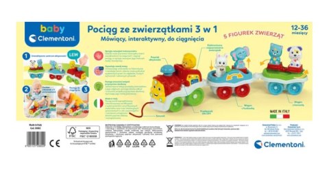 Interaktywny Pociąg Ze Zwierzątkami 3w1 Język Polski Clementoni 50802 Interaktywny Pociąg Ze Zwierzątkami 3w1 Język Polski Clementoni 50802