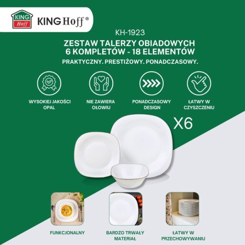 KOMPLET OBIADOWY TOPAZ DLA 6 OSÓB 18 ELEM. KINGHOFF KH-1923 KOMPLET OBIADOWY TOPAZ DLA 6 OSÓB 18 ELEM. KINGHOFF KH-1923