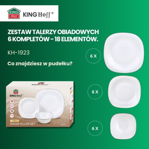 KOMPLET OBIADOWY TOPAZ DLA 6 OSÓB 18 ELEM. KINGHOFF KH-1923 KOMPLET OBIADOWY TOPAZ DLA 6 OSÓB 18 ELEM. KINGHOFF KH-1923