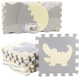 Miękkie Puzzle Mata Edukacyjna Kojec Pianka EVA Beżowe Szare 25 el.
