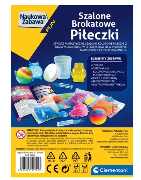 Naukowa Zabawa Mini Laboratorium Szalone Brokatowe Piłeczki Język Polski Clementoni 50702 Naukowa Zabawa Mini Laboratorium Szalone Brokatowe Piłeczki Język Polski Clementoni 50702