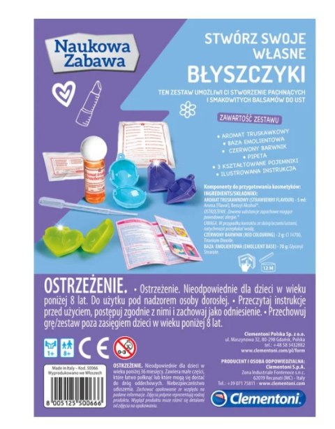 Naukowa Zabawa Zestaw Laboratorium Błyszczyki Język Polski Clementoni 50066 Naukowa Zabawa Zestaw Laboratorium Błyszczyki Język Polski Clementoni 50066