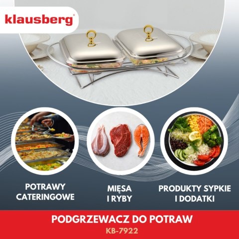PODGRZEWACZ ŻAROODPORNY STOŁOWY 2x1,5L KLAUSBERG KB-7922 PODGRZEWACZ ŻAROODPORNY STOŁOWY 2x1,5L KLAUSBERG KB-7922