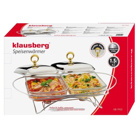 PODGRZEWACZ ŻAROODPORNY STOŁOWY 2x1,5L KLAUSBERG KB-7922 PODGRZEWACZ ŻAROODPORNY STOŁOWY 2x1,5L KLAUSBERG KB-7922