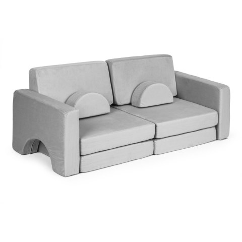 Sofa składana modułowa dla dzieci duża 2 osobowa DIY 10 miękkich poduch - szara ECOTOYS Sofa składana modułowa dla dzieci duża 2 osobowa DIY 10 miękkich poduch - szara ECOTOYS