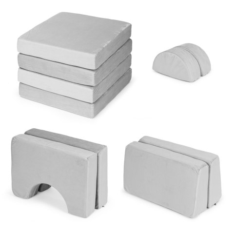 Sofa składana modułowa dla dzieci duża 2 osobowa DIY 10 miękkich poduch - szara ECOTOYS Sofa składana modułowa dla dzieci duża 2 osobowa DIY 10 miękkich poduch - szara ECOTOYS