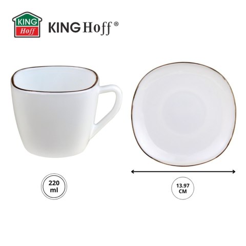 ZESTAW KAWOWY 6 FILIŻANEK ZE SPODECZKAMI KINGHOFF OPAL KH-1930 ZESTAW KAWOWY 6 FILIŻANEK ZE SPODECZKAMI KINGHOFF OPAL KH-1930