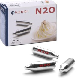 NABOJE DO SYFONU DO BITEJ ŚMIETANY GAZ N2O 10 SZT. - HENDI 588208