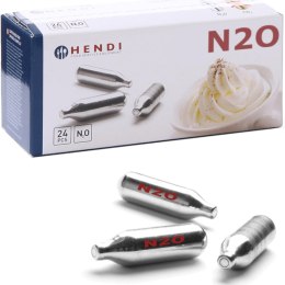 NABOJE DO SYFONU DO BITEJ ŚMIETANY GAZ N2O 24 SZT. - HENDI 588215