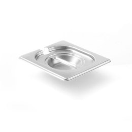 POKRYWKA STALOWA DO GN KITCHEN LINE Z WYCIĘCIEM NA CHOCHLĘ GN 1/6 - HENDI 806968