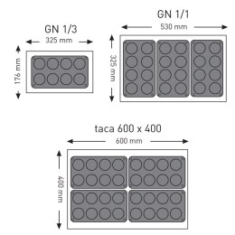 FOREMKI SILIKONOWE NIEPRZYWIERAJĄCE DO PIECZENIA DO 260C MUFFINS 176X300MM GN1/3 - HENDI 677209