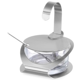CUKIERNICA ZE SZKŁA I STALI NIERDZEWNEJ Z ŁYŻECZKĄ ŚR. 130MM WYS. 90MM - HENDI 465370