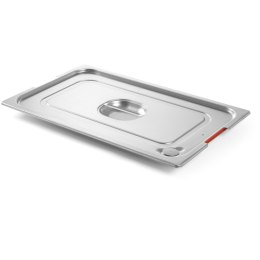 POKRYWKA DO POJEMNIKA GN PROFI LINE Z USZCZELKĄ SILIKONOWĄ I WYCIĘCIEM NA UCHWYTY GN2/3 354X325MM STAL - HENDI 804315