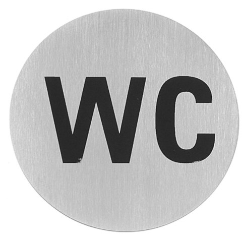 TABLICZKA INFORMACYJNA SAMOPRZYLEPNA NA DRZWI WC STAL NIERDZEWNA ŚR. 75MM - HENDI 663622