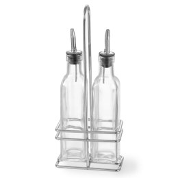ZESTAW STOŁOWY BUTELKI Z KOSZYKIEM DO OLIWY I OCTU WINNEGO 2 X 237ML - HENDI 460245