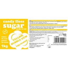 KOLOROWY CUKIER DO WATY CUKROWEJ ŻÓŁTY O SMAKU GUMY BALONOWEJ 1KG