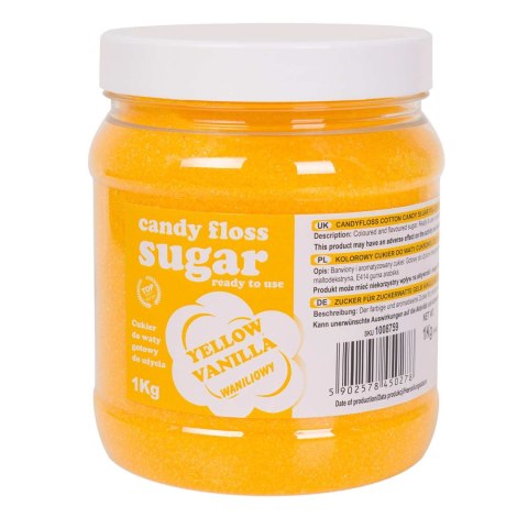 KOLOROWY CUKIER DO WATY CUKROWEJ ŻÓŁTY O SMAKU WANILIOWYM 1KG KOLOROWY CUKIER DO WATY CUKROWEJ ŻÓŁTY O SMAKU WANILIOWYM 1KG