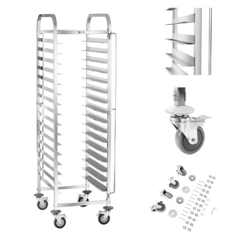 WÓZEK KELNERSKI CATERINGOWY DO TRANSPORTU 16 POJEMNIKÓW TAC 60 X 40 CM ROYAL CATERING RCTW-16TB.1 WÓZEK KELNERSKI CATERINGOWY DO TRANSPORTU 16 POJEMNIKÓW TAC 60 X 40 CM ROYAL CATERING RCTW-16TB.1