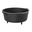 KOCIOŁEK GARNEK ŻELIWNY MYŚLIWSKI NA OGNISKO GRILL ŚR. 37CM 10.75L + NÓŻKI