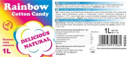 KOLOROWA TĘCZOWA WATA CUKROWA RAINBOW COTTON CANDY 1L
