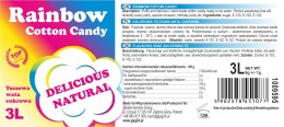 KOLOROWA TĘCZOWA WATA CUKROWA RAINBOW COTTON CANDY 3L