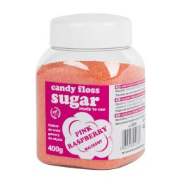 KOLOROWY CUKIER DO WATY CUKROWEJ RÓŻOWY O SMAKU MALINOWYM 400G
