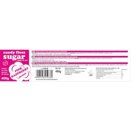 KOLOROWY CUKIER DO WATY CUKROWEJ RÓŻOWY O SMAKU MALINOWYM 400G