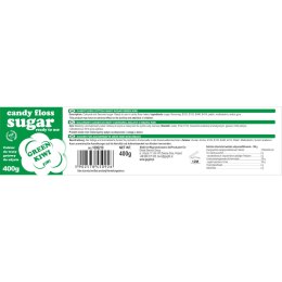 KOLOROWY CUKIER DO WATY CUKROWEJ ZIELONY O SMAKU KIWI 400G